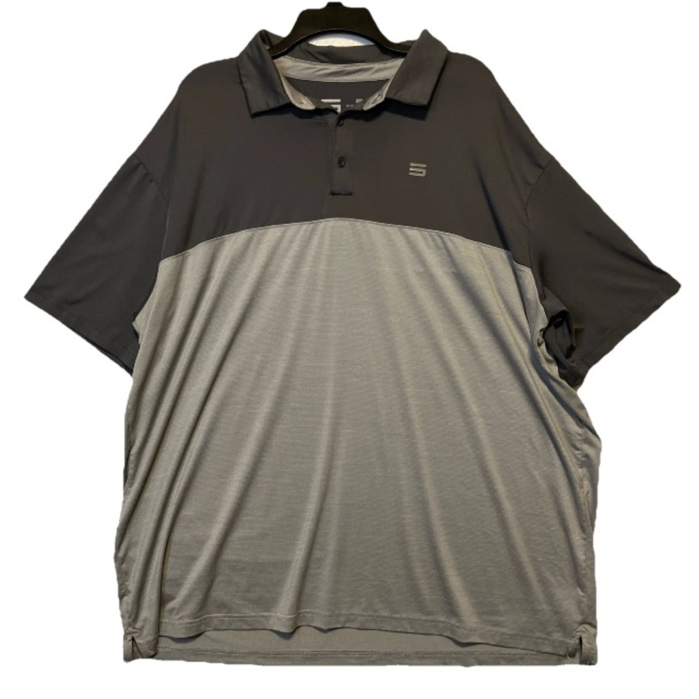 Three Sixty Six Polo Shirt 3XL Gray Golf Heather Blend Performance Athletic Mens